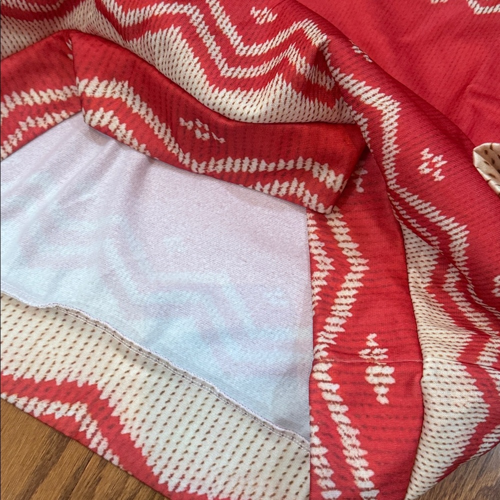 Christmas Tree Fair Isle Print Hoodie Holiday Sweatshirt Red - Picture 8 of 9